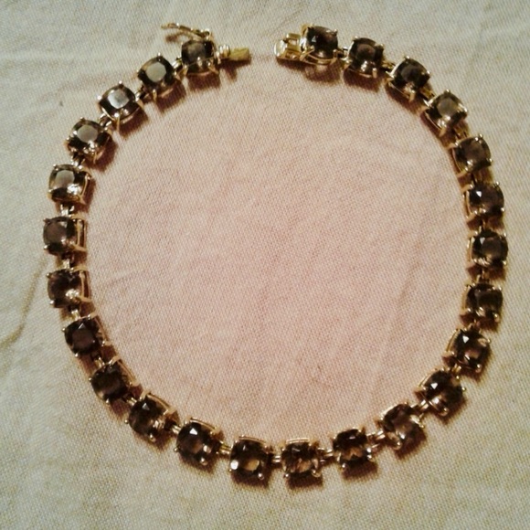 14K SOLID YG 10CT Smoky Quartz Cushion Cut Bracelet - Picture 3 of 7